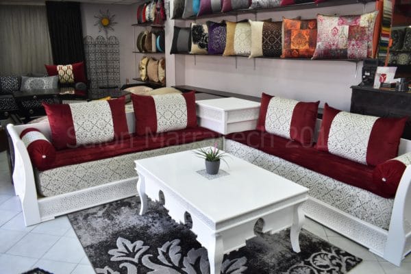 salon marocain Saphir blanc – Image 3