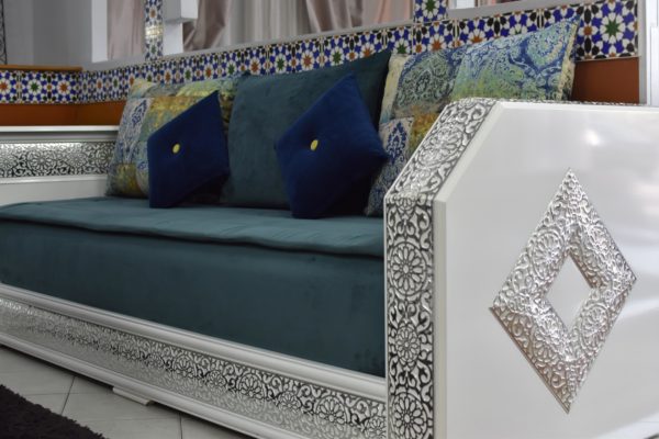 Salon Marocain Arabesque Blanc