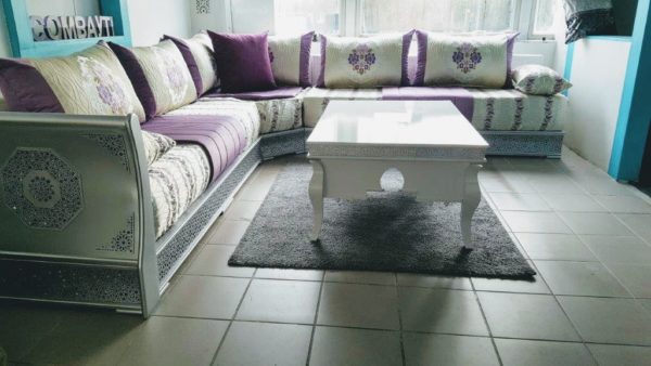 salon marocain Saphir blanc – Image 5