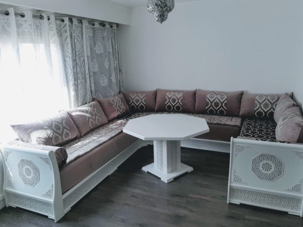 salon marocain Saphir blanc – Image 6