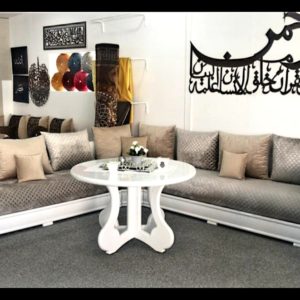 Salon marocain laqué blanc 2021