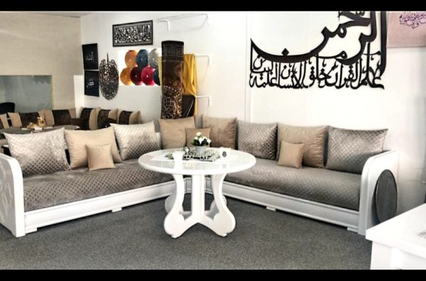 Salon marocain laqué blanc 2021